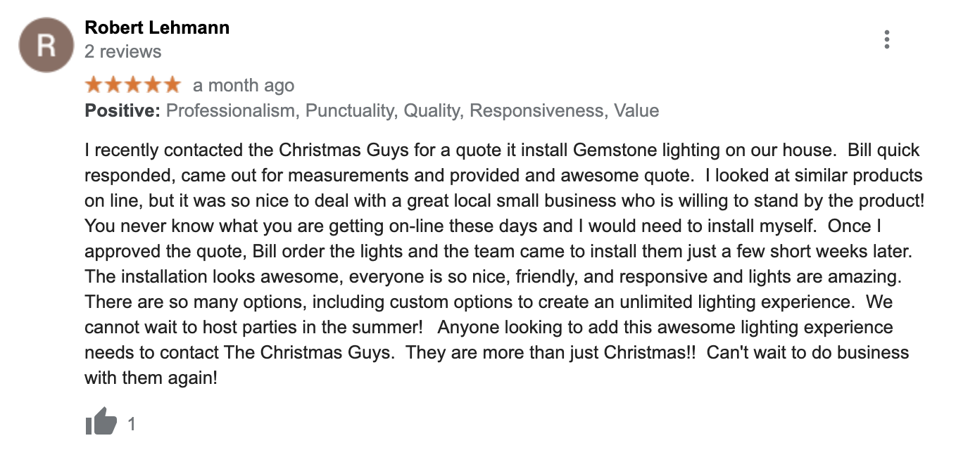 a text review of the christmas guys color changing soffit lights